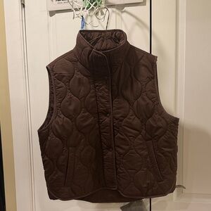Lou & Grey Chocolate Brown Quilted Vest